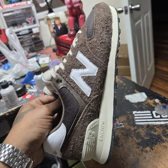 New Balance 574 Brown Mushroom Mens Size 12 - Picture 1 of 5